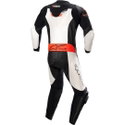 GP Force Chaser Leather Suit Black White Red Fluo