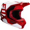 Fox V1 Flame Red Motocross Prix Helmet Front Right                                                                                                                                                                                                             