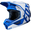 Fox V1 Prix Blue Motocross Helmet Front Left                                                                                                                                                                                                                   
