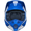 Fox V1 Prix Blue Motocross Helmet Front                                                                                                                                                                                                                        