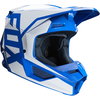 Fox V1 Prix Blue Motocross Helmet Front Right                                                                                                                                                                                                                  