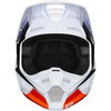 Fox V1 Prix White Fluo Orange Motocross Helmet Front                                                                                                                                                                                                           