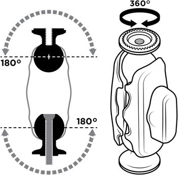 Quad Lock 360 Arm - Dual Pivot Medium