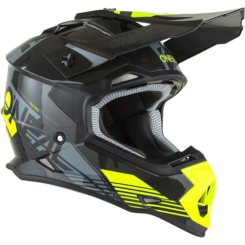 Oneal 2SRS Rush Helmet Grey Neon Yellow