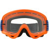 Oakley O Frame Shockwave Orange Blue Clear Lens MX Goggles Front                                                                                                                                                                                               