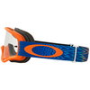 Oakley O Frame Shockwave Orange Blue Clear Lens MX Goggles Left Side                                                                                                                                                                                           
