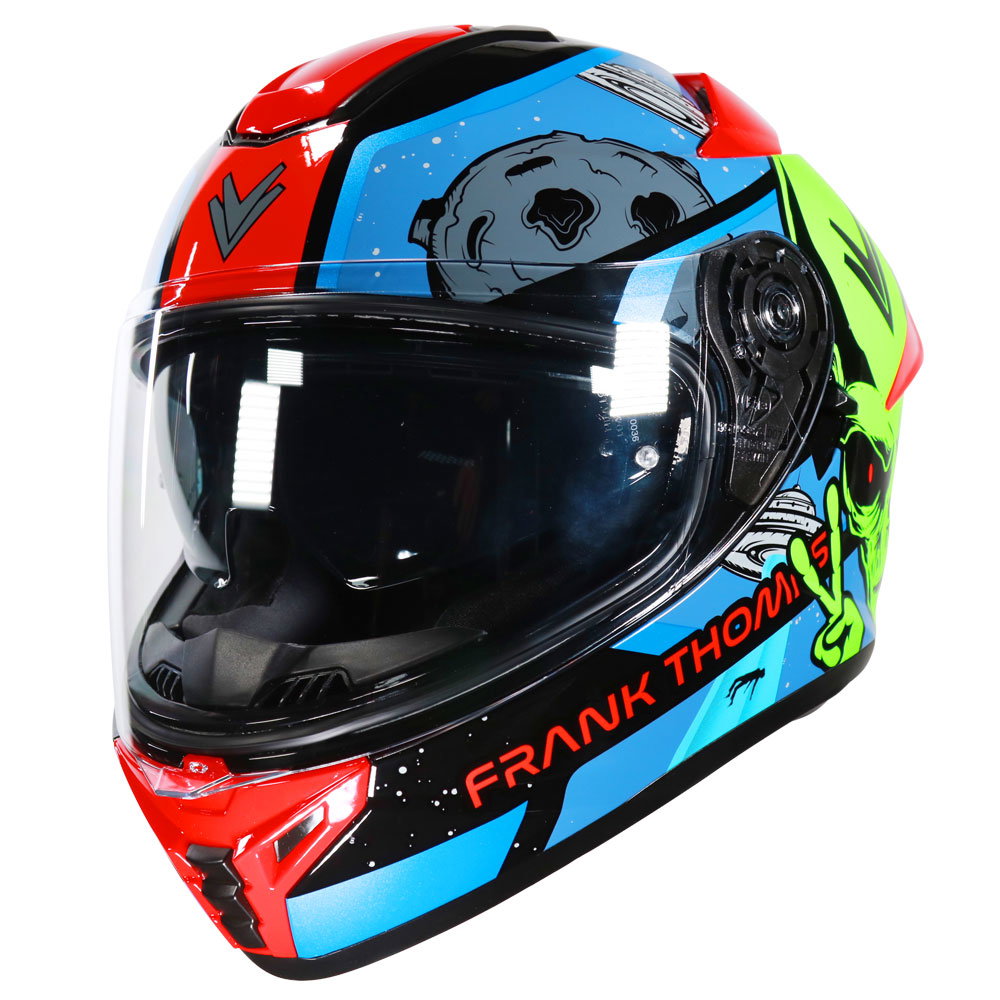 Frank Thomas SA-62 Dark Visor Motorcycle Helmet – FT62 Race Use – Black