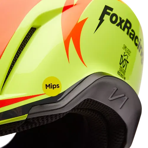 Fox V1 Statk Helmet Red Yellow