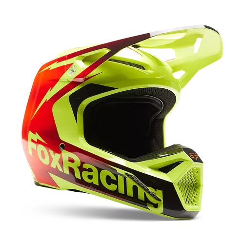 Fox V1 Statk Helmet Red Yellow