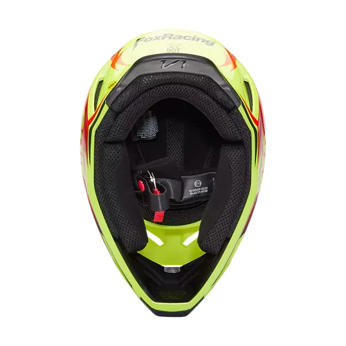 Fox V1 Statk Helmet Red Yellow