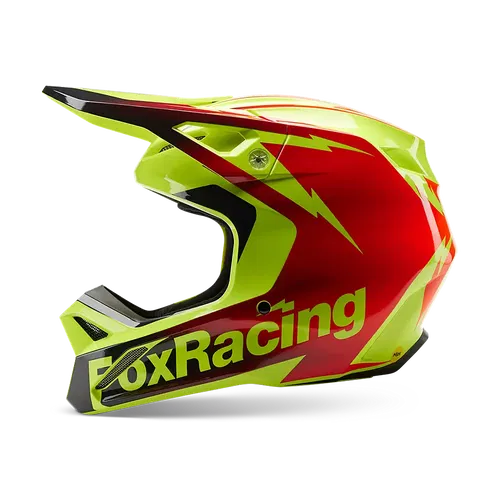 Fox V1 Statk Helmet Red Yellow