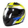 Nitro N2300 Pioneer Black Blue Yellow White Full Face Motorcycle Helmet Front Left                                                                                                                                                                             