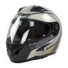 Nitro N2300 Pioneer Black Gun Silver Gold Full Face Motorcycle Helmet Front Left                                                                                                                                                                               