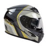 Nitro N2300 Pioneer Black Gun Silver Gold Full Face Motorcycle Helmet Right Side                                                                                                                                                                               