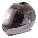 N87 Rapid N-Com Helmet 016 Flat Lava Grey Red