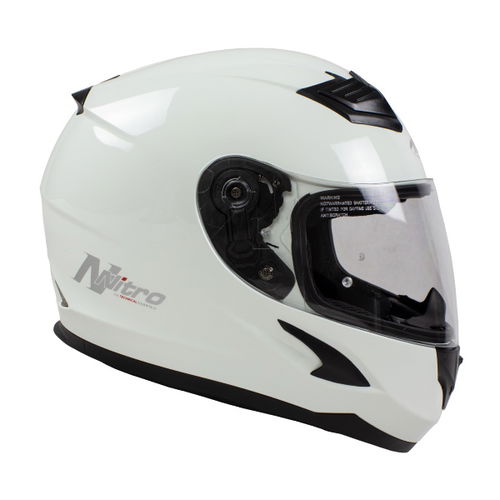 Nitro N2400 Uno White Full Face Motorcycle Helmet Right Side                                                                                                                                                                                                   