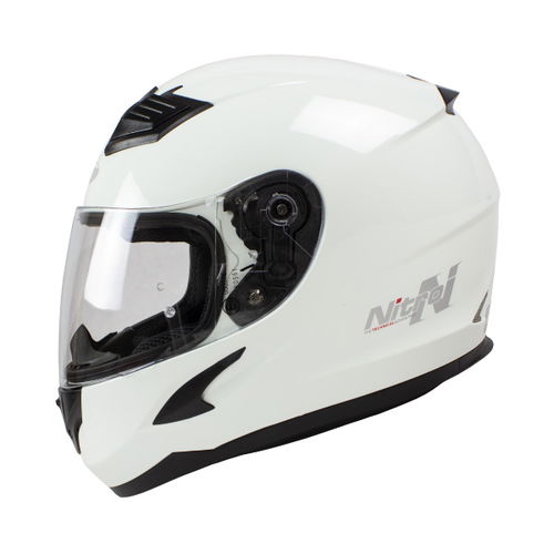 Nitro N2400 Uno White Full Face Motorcycle Helmet Left Side                                                                                                                                                                                                    