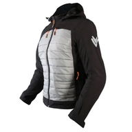 Puffer Hoodie Ladies Black Grey