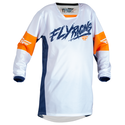 Kinetic Khaos Youth MX Jersey White Navy Orange