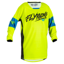 Kinetic Khaos Youth MX Jersey Hi-Viz Black Cyan