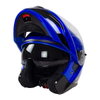 Nitro F350 Analog DVS Black Blue Silver Flip Front Motorcycle Helmet Open                                                                                                                                                                                      