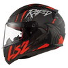 LS2 FF353 Rapid Helmet Raven Matt Black White Red