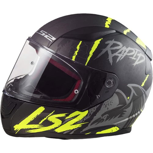 LS2 FF353 Rapid Helmet Raven Matt Black Silver Yellow
