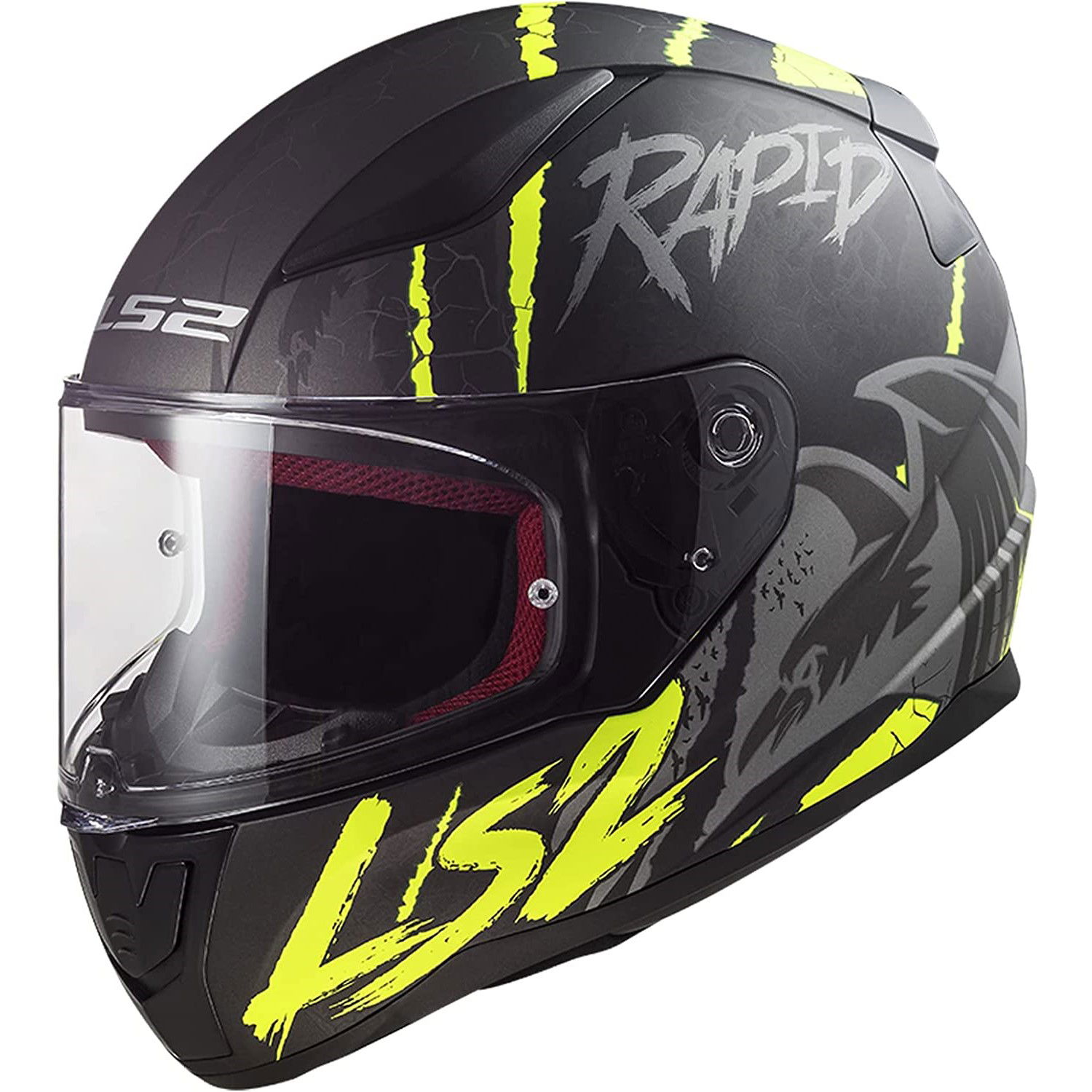 LS2 FF353 Rapid Helmet Raven Matt Black Silver Yellow