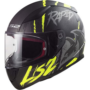 LS2 FF353 Rapid Helmet Raven Matt Black Silver Yellow