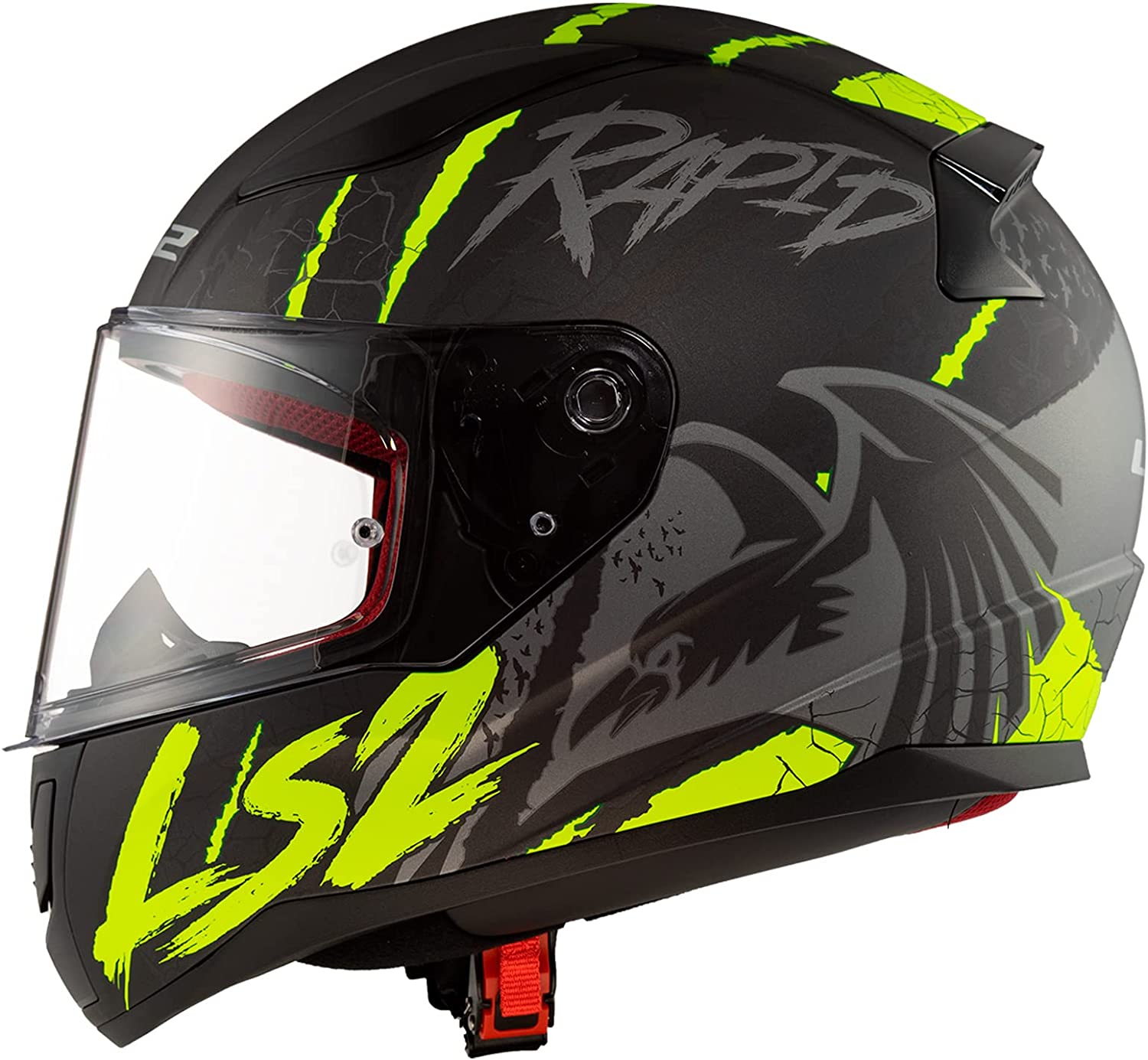 LS2 FF353 Rapid Helmet Raven Matt Black Silver Yellow