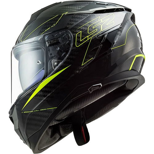 LS2 FF327 Challenger Carbon Helmet Fold Hi Viz Yellow