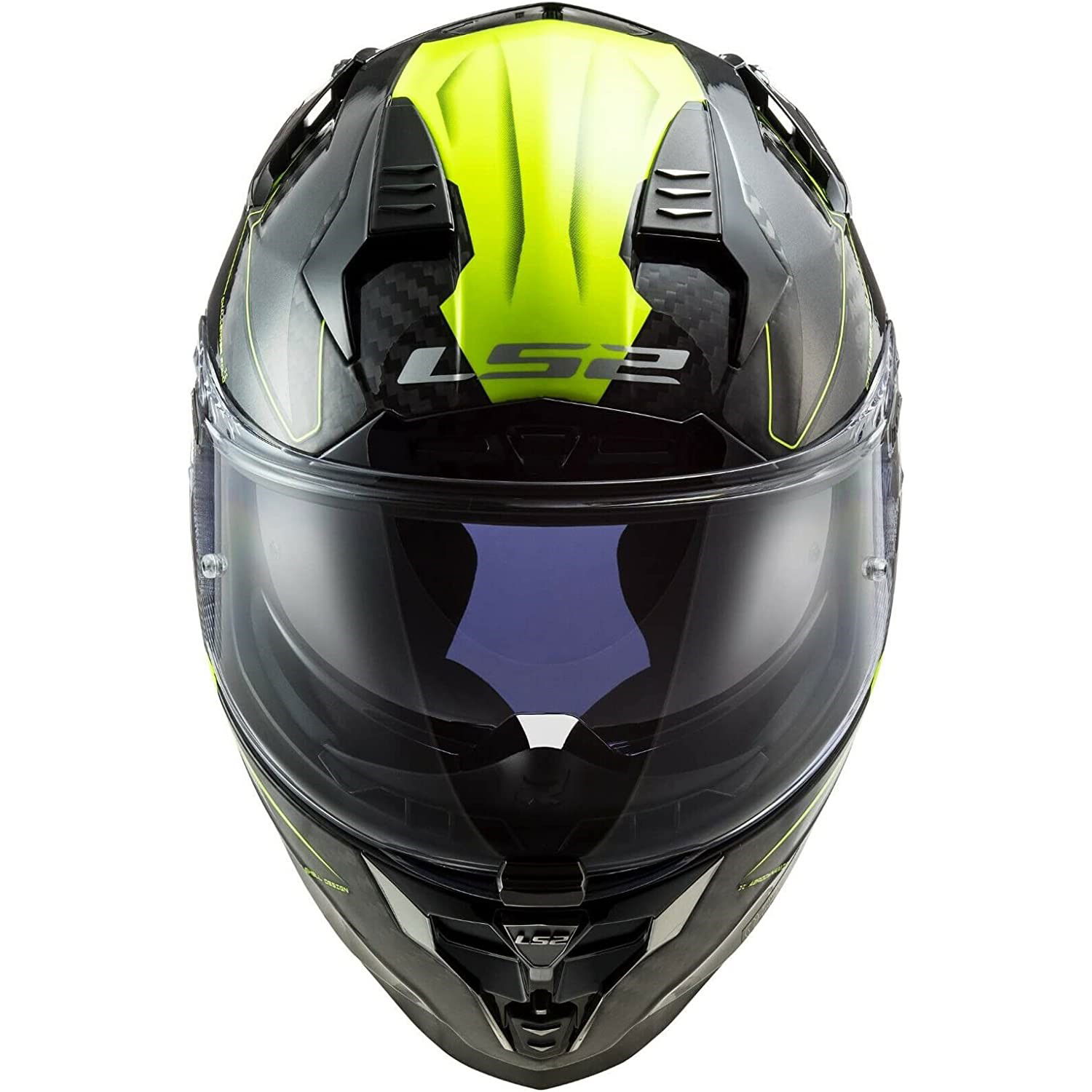 LS2 FF327 Challenger Carbon Helmet Fold Hi Viz Yellow