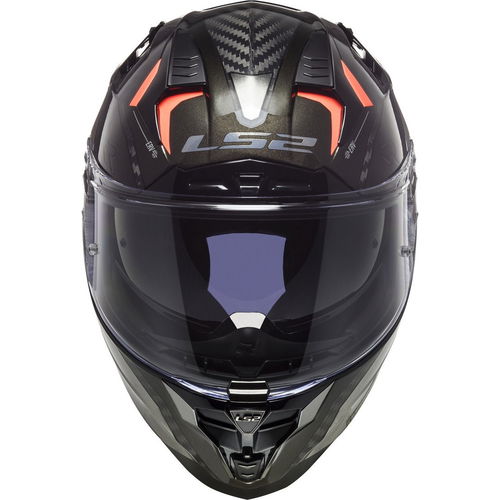 LS2 FF327 Challenger Carbon Helmet Alloy Titanium Chrome Orange