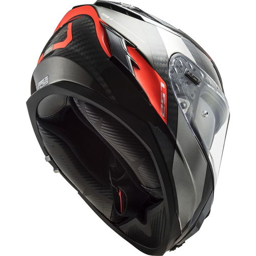 LS2 FF327 Challenger Carbon Helmet Alloy Titanium Chrome Orange