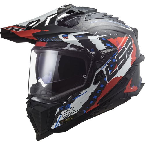 LS2 MX701 Explorer Carbon Helmet Extend Matt Red