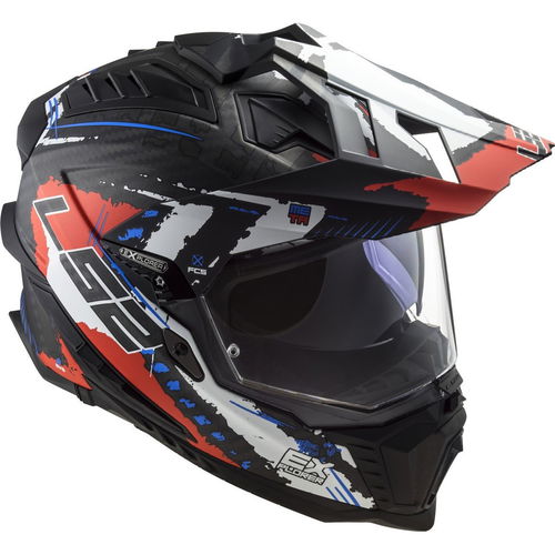 LS2 MX701 Explorer Carbon Helmet Extend Matt Red