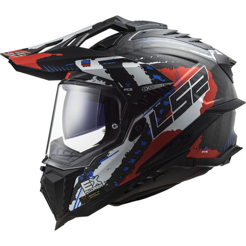 LS2 MX701 Explorer Carbon Helmet Extend Matt Red