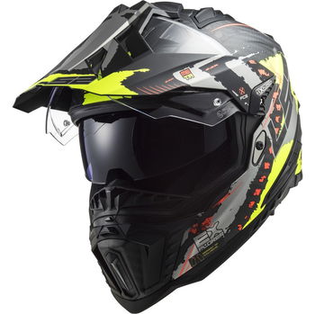 LS2 MX701 Explorer Carbon Helmet Extend Matt Hi Viz Yellow