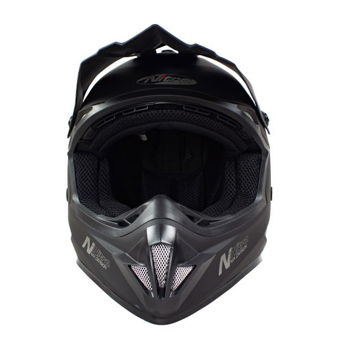 Nitro MX620 Uno Satin Black MX Helmet Front                                                                                                                                                                                                                    