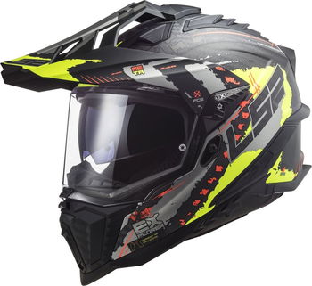 LS2 MX701 Explorer Carbon Helmet Extend Matt Hi Viz Yellow