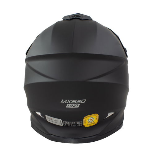 Nitro MX620 Uno Satin Black MX Helmet Back                                                                                                                                                                                                                     