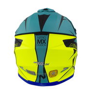 MX620 Podium Junior Helmet Satin Teal Yellow Pink