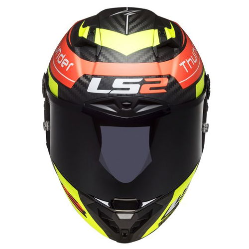 LS2 FF805 Thunder Carbon Helmet Attack Matt Red Hi Viz Yellow