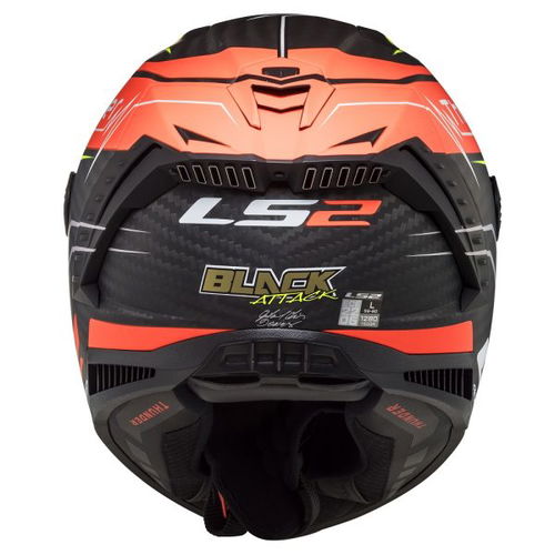 LS2 FF805 Thunder Carbon Helmet Attack Matt Red Hi Viz Yellow