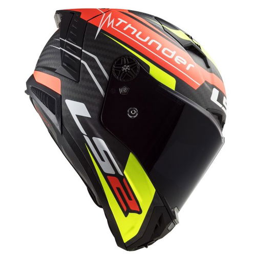 LS2 FF805 Thunder Carbon Helmet Attack Matt Red Hi Viz Yellow