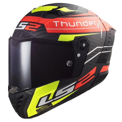 LS2 FF805 Thunder Carbon Helmet Attack Matt Red Hi Viz Yellow