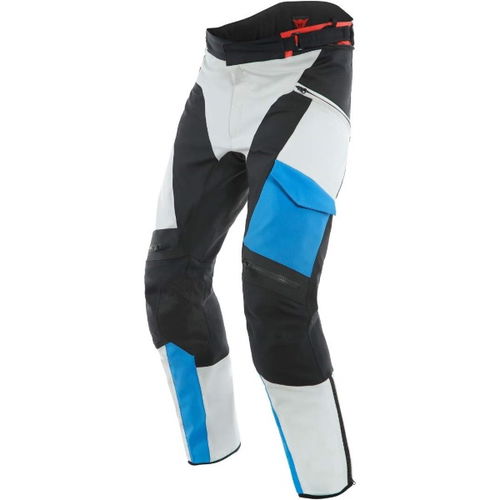 Dainese Tonale D-Dry Grey Blue Black Textile Motorcycle Pants Front                                                                                                                                                                                            