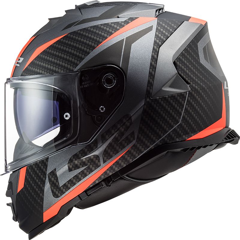 LS2 FF800 Storm II Helmet Racer Matt Titanium Fluo Orang