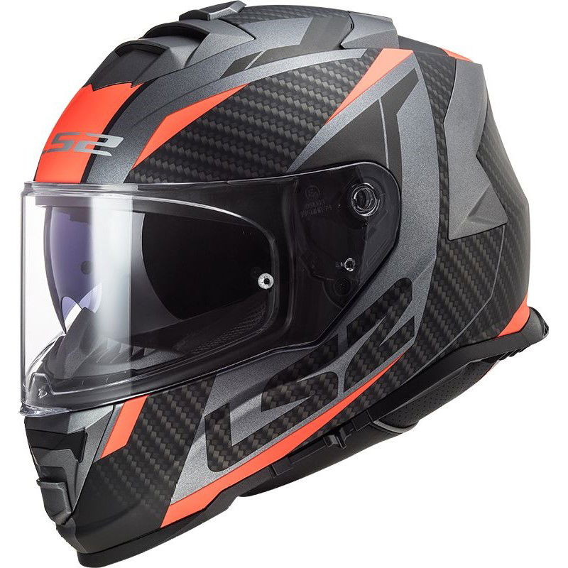 LS2 FF800 Storm II Helmet Racer Matt Titanium Fluo Orang