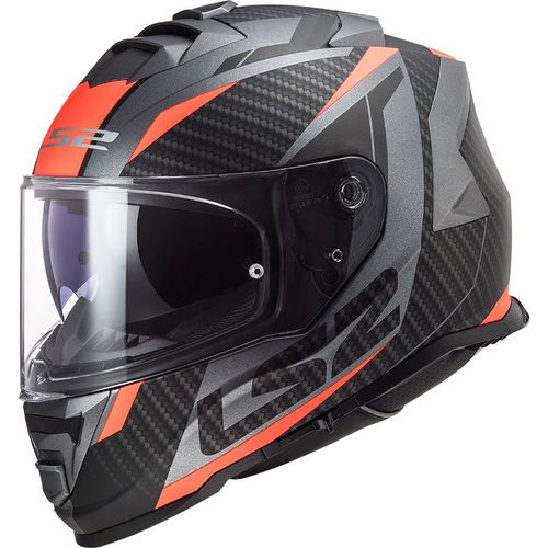 LS2 FF800 Storm II Helmet Racer Matt Titanium Fluo Orang